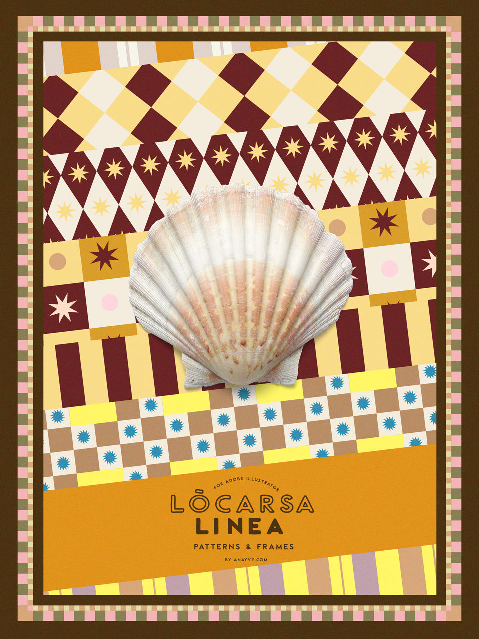LOCARSA LINEA | Patterns & Frames for Illustrator - ANA & YVY