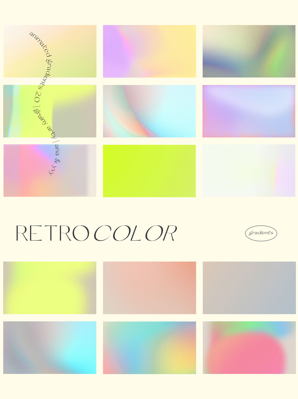 Retro Gradient Animation Animated Gradients 2.0 | Retro Grain & Vivid Color – ANA & YVY