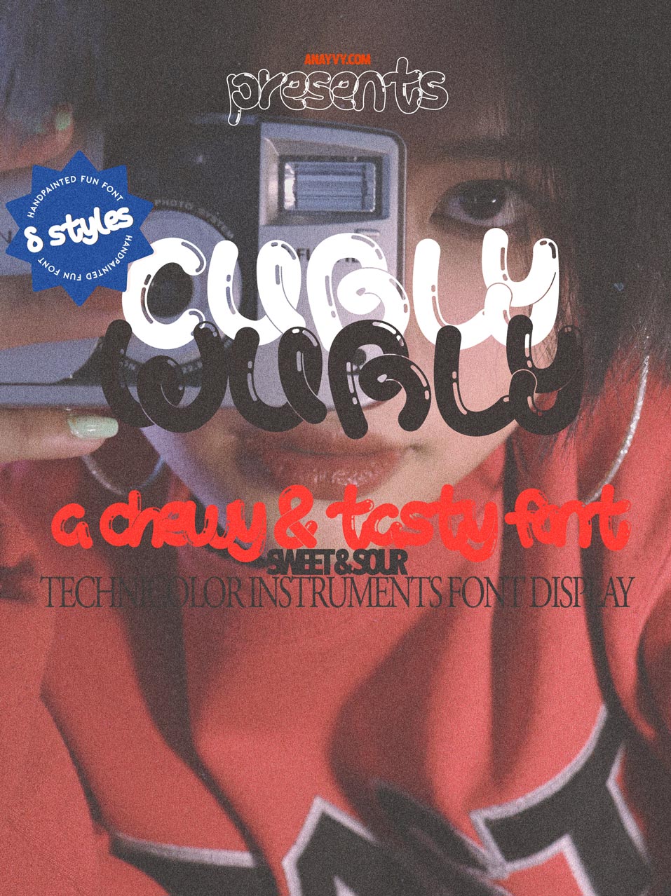 CURLY WIRLY  | Retro Kidcore Font - ANA & YVY