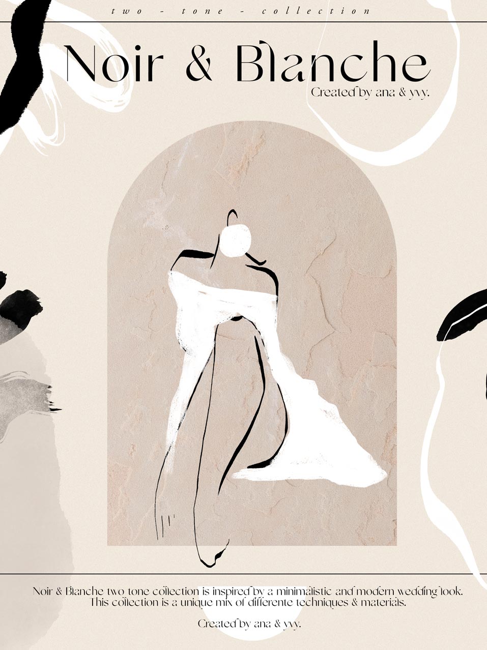 Noir & Blanche | Modern Abstract Romance Clipart - ANA & YVY