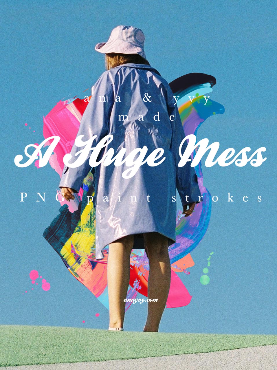 A Huge Mess | acrylic paint strokes for collage designs - ANA & YVY