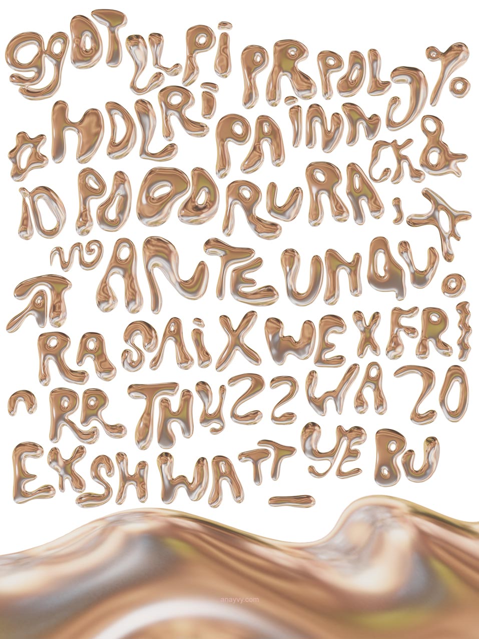 OH OK | 3D Metallic Bubble Font β ANA & YVY OH OK | 3D Metallic Bubble Font β ANA & YVY