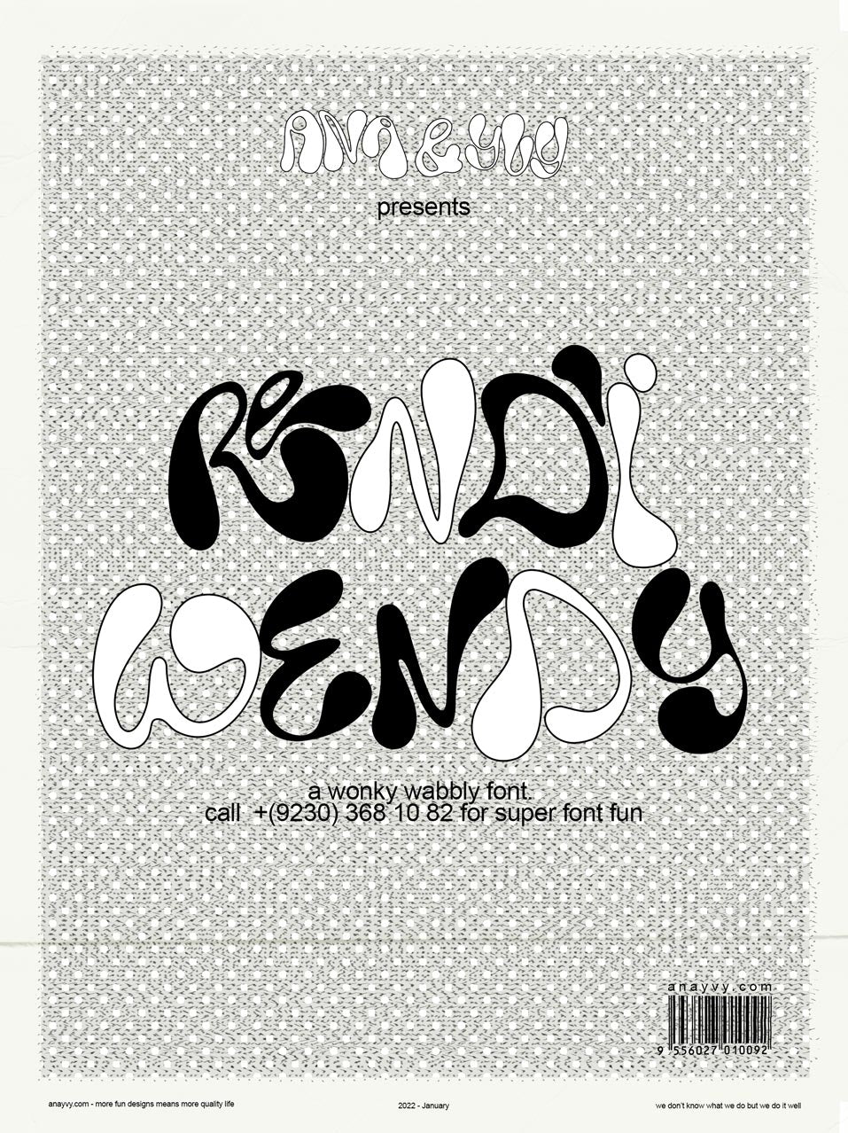 RENDI WENDY | a chunky trippy font - ANA & YVY